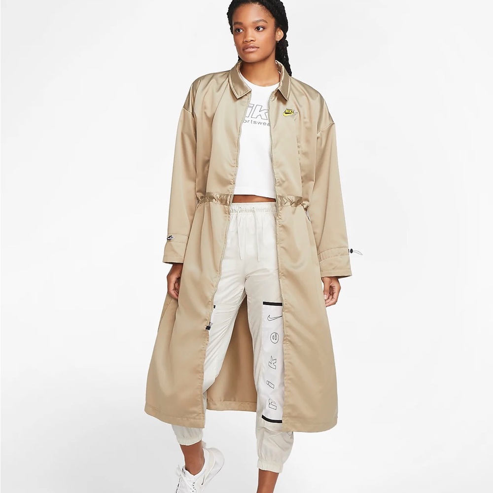 NWT Nike Sportswear Icon Clash Women's Satin Long Jacket size M